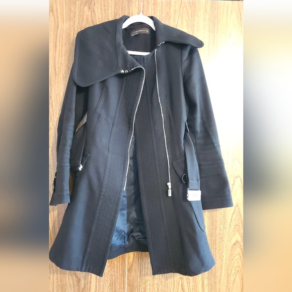 ZARA Elegant Black Trench Coat with Belt Cotton-Wool Blend SMALL - Picture 1 of 10